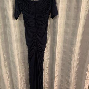Tadashi Shoji, Navy Blue, ruched Formal Dress, Size Small